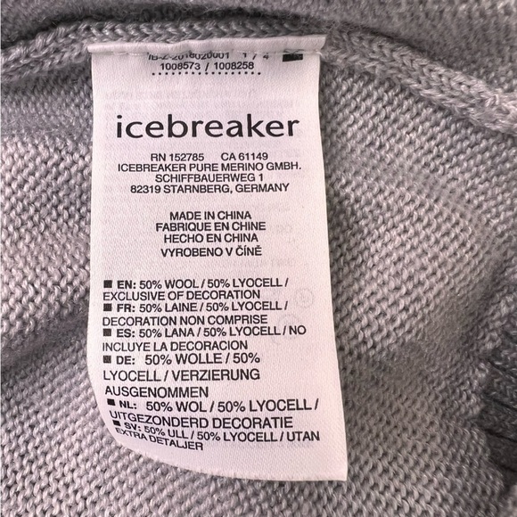 Icebreaker Grey Cowl Neck Wool Blend Long Sleeve Shirt Size Medium - Picture 10 of 11